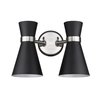 Z-Lite Soriano 2 Light Wall Sconce, Matte Black 728-2S-MB-BN